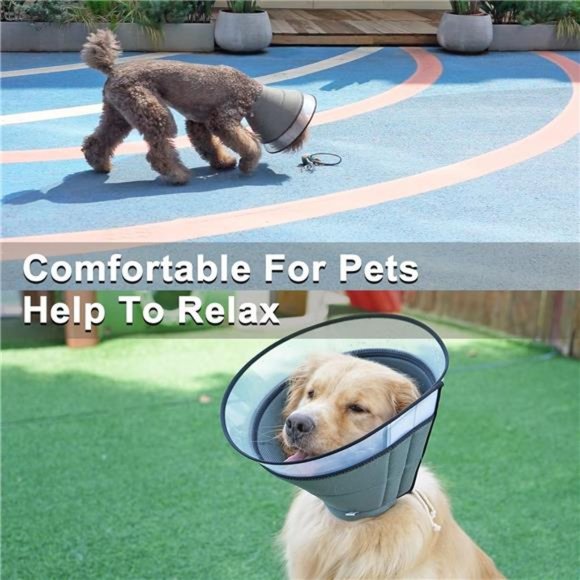 Dog Cone for Large Medium Small Dogs , Adjustable Collar, (Blue, Large) - Picture 4 of 5